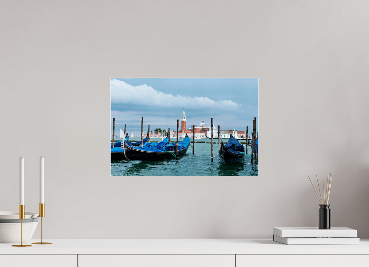 45 x 30 cm, Photo Print Under Acrylic Glass "Blue Gondolas" by MB | Marc Bluhm