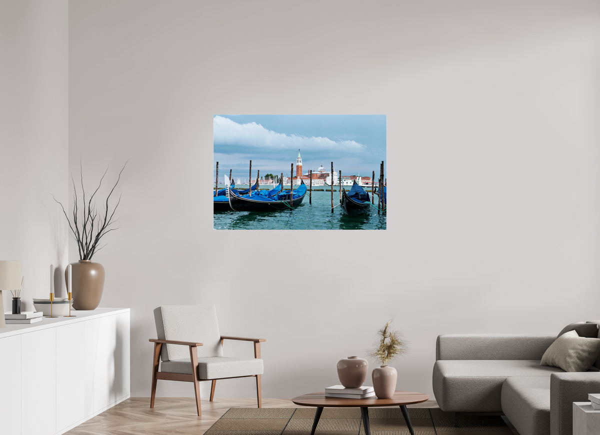 120 x 80 cm, Photo Print Under Acrylic Glass "Blue Gondolas" by MB | Marc Bluhm