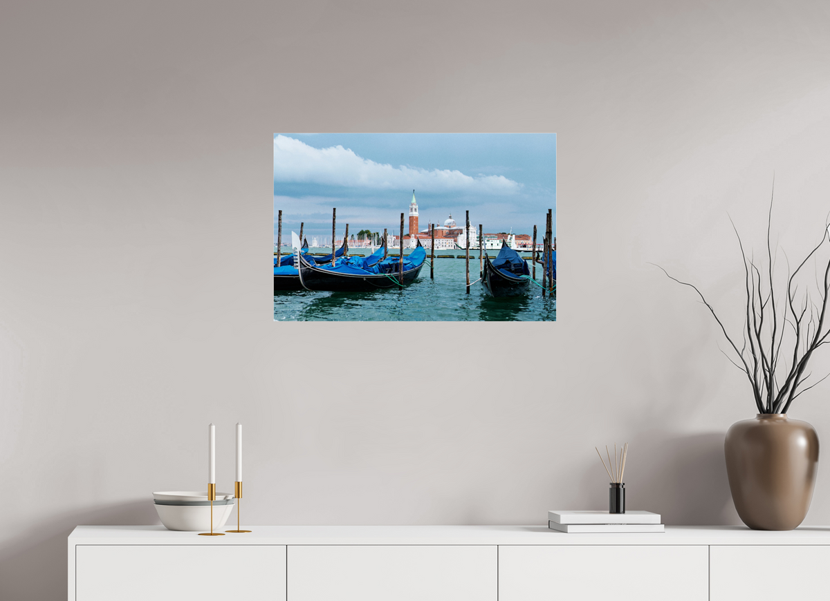 75 x 50 cm, Photo Print Under Acrylic Glass "Blue Gondolas" by MB | Marc Bluhm