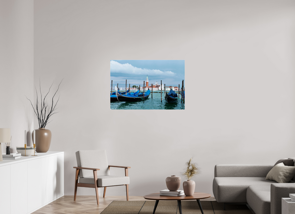 105 x 70 cm, Photo Print Under Acrylic Glass "Blue Gondolas" by MB | Marc Bluhm